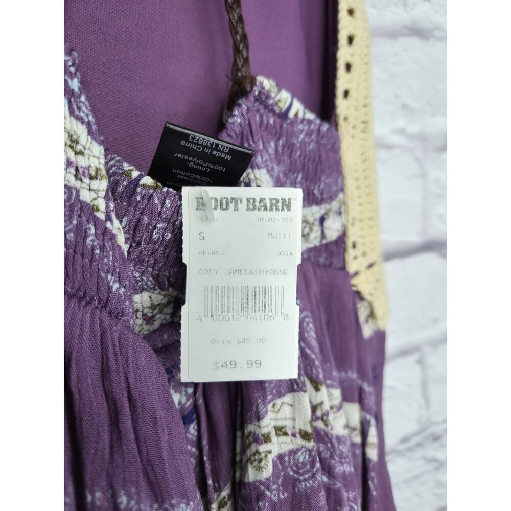 NWT Boot Barn Shyanne Crochet Boho Dress Purple Southwestern Aztec Festival S - Picture 7 of 9